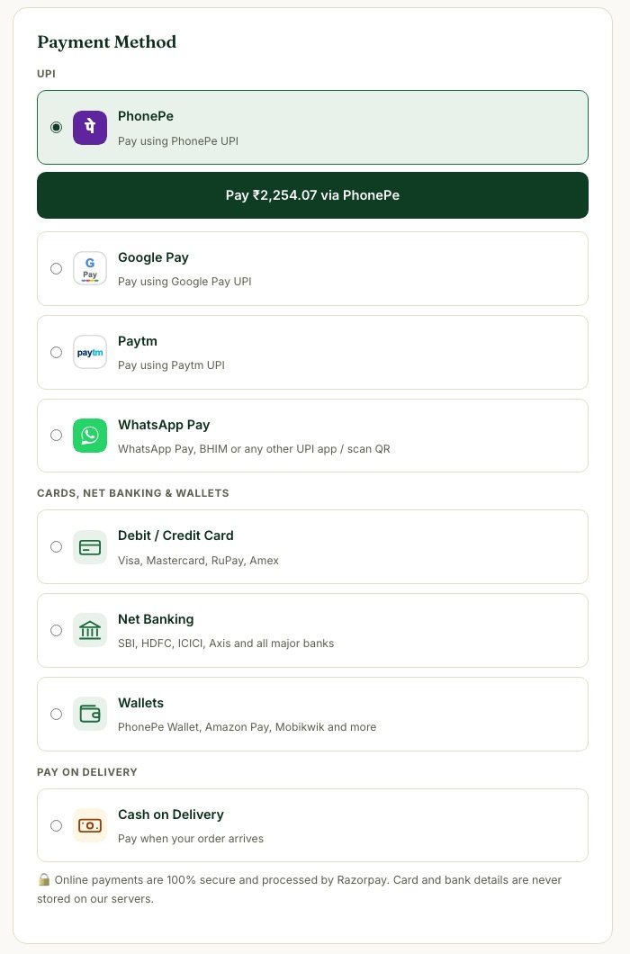 PhonePe selected with the Pay button under it