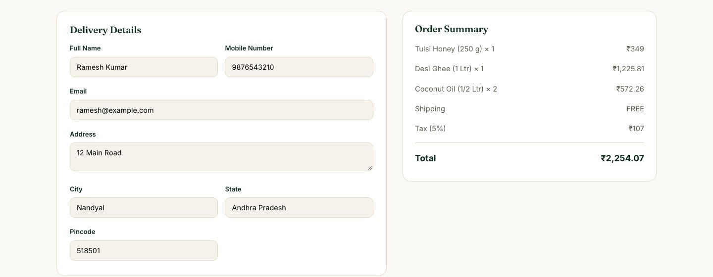 Checkout step 1: delivery details and order summary